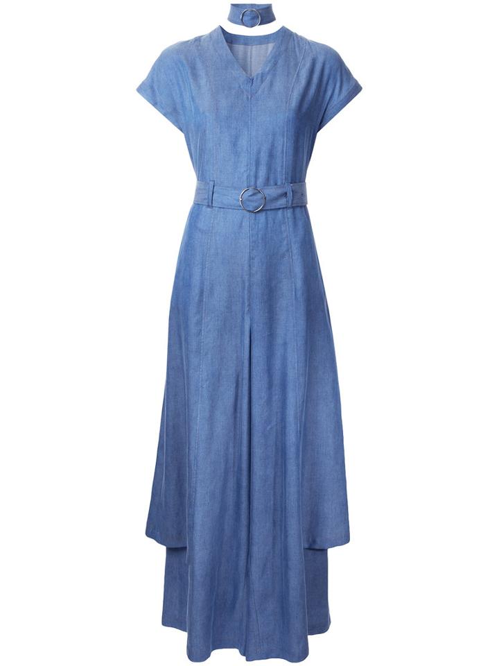 G.v.g.v. Denim Choker Jumpsuit, Women's, Size: 36, Blue, Tencel
