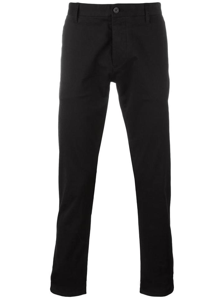 Armani Jeans Straight Leg Trousers, Women's, Size: 34, Black, Cotton/spandex/elastane
