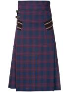 Facetasm Checked Midi Skirt - Blue