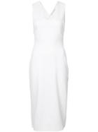 Rosetta Getty Fitted V-neck Dress - White