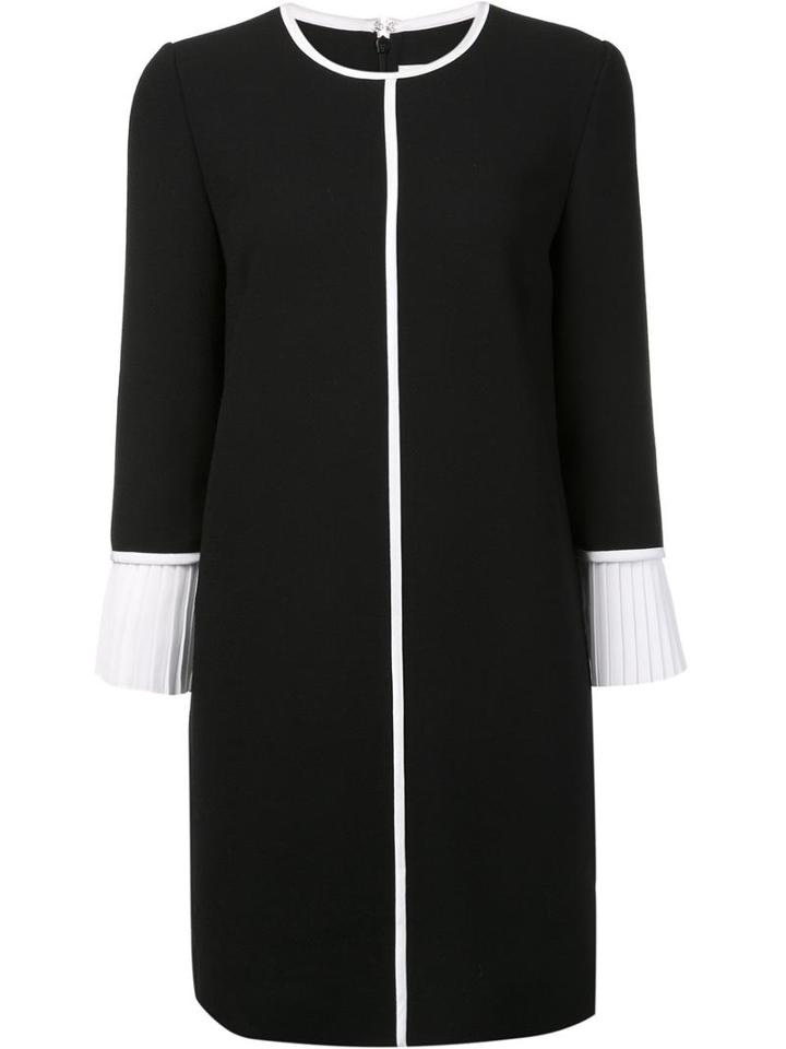 Victoria Victoria Beckham Pleated Cuff Dress, Women's, Size: 6, Black, Silk/wool/polyester