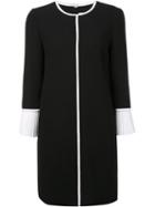 Victoria Victoria Beckham Pleated Cuff Dress, Women's, Size: 6, Black, Silk/wool/polyester