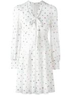 Marc Jacobs - Neck Tie Glitter Dress - Women - Silk/polyester - 2, White, Silk/polyester