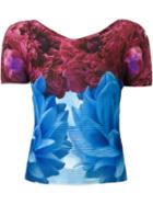 Issey Miyake Cauliflower Floral Print Pleated Top