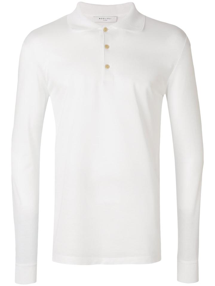 Boglioli Long Sleeve Polo Shirt - White