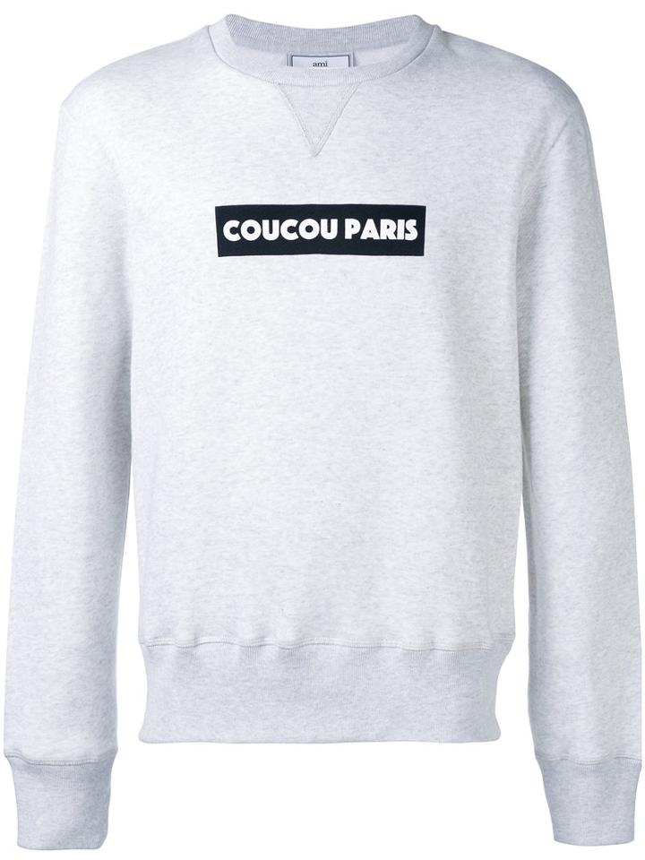 Ami Alexandre Mattiussi - Coucou Paris Print Sweatshirt - Men - Cotton - Xs, Grey, Cotton