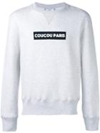 Ami Alexandre Mattiussi - Coucou Paris Print Sweatshirt - Men - Cotton - Xs, Grey, Cotton
