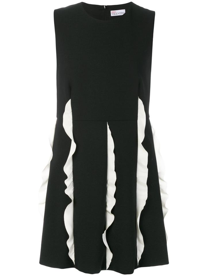 Red Valentino Vertical Frill Detail Dress - Black