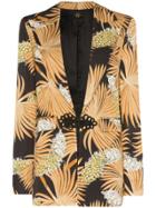 De La Vali Dean Palm-print Tailored Blazer Jacket - 012 Black Palm