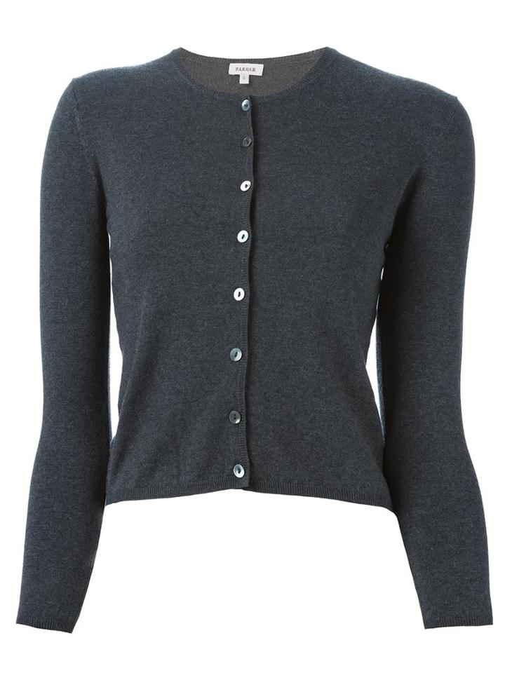 P.a.r.o.s.h. Round Neck Cardigan, Women's, Size: Xs, Grey, Silk/cashmere/spandex/elastane
