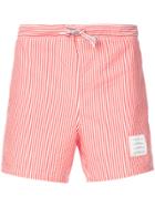 Thom Browne Classic Striped Swim Shorts - Red