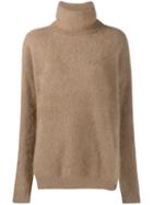 Mes Demoiselles Side Slit Roll Neck Jumper - Neutrals