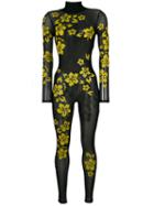 Gcds - Hibiscus Turtleneck Bodysuit - Women - Elastodiene/polyamide - M, Black, Elastodiene/polyamide
