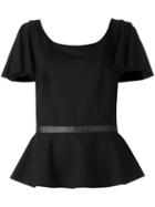 Diesel Peplum Hem T-shirt, Women's, Size: Xs, Black, Viscose/spandex/elastane/nylon/rayon