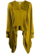 Maison Rabih Kayrouz Satin Draped Blouse - Green