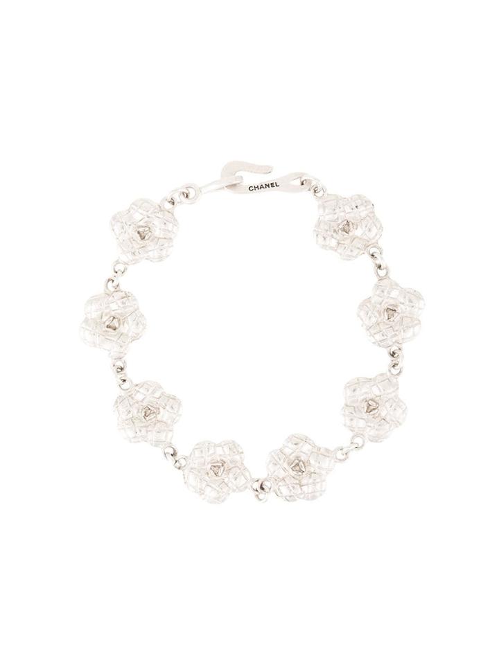 Chanel Vintage Cc Logos Silver Chain Bracelet Bangle