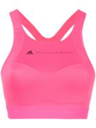 Adidas By Stella Mccartney Logo Printed Sports Bra - Pink & Purple