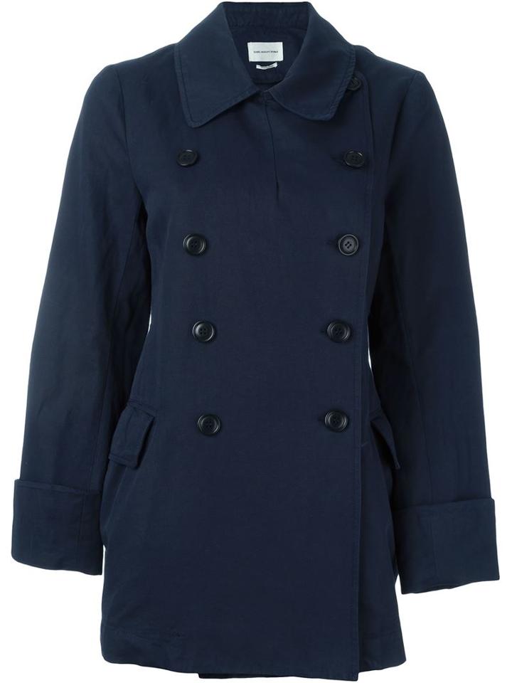 Isabel Marant Étoile 'megan' Trench Coat, Women's, Size: 38, Blue, Cotton/linen/flax