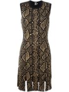 Fausto Puglisi Snakeskin Print Dress, Women's, Size: 44, Black, Viscose/polyester/polyamide