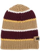 Prada Striped Knit Beanie - Brown