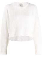 L'autre Chose Cropped Long-sleeve Sweater - White