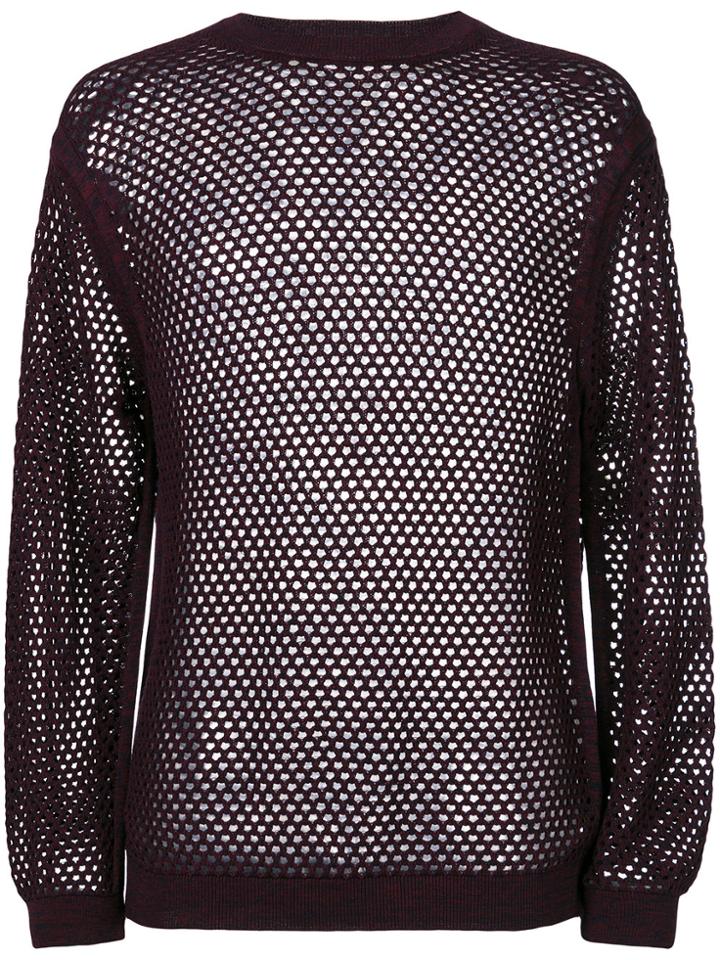 Jil Sander Mesh Detail Sweater - Pink & Purple