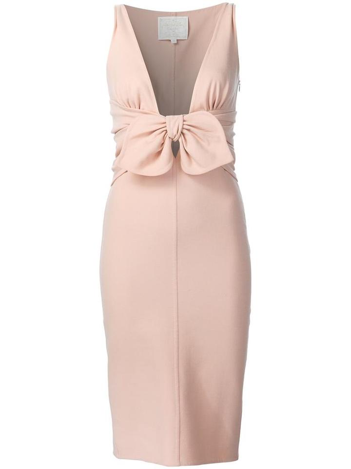 Dsquared2 Plunging Bow Dress, Women's, Size: 38, Pink/purple, Virgin Wool/spandex/elastane