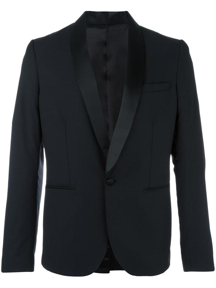 Christian Pellizzari Shawl Collar Blazer, Men's, Size: 48, Black, Acetate/viscose/virgin Wool