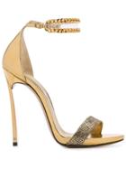 Casadei Metallic Heeled Sandals - Gold