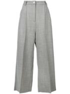 Natasha Zinko Gabardine Pleated Cropped Trousers - Grey