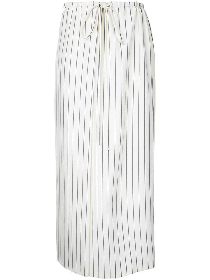 Jil Sander - Striped Drawstring Waist Skirt - Women - Spandex/elastane/wool - 38, Women's, Nude/neutrals, Spandex/elastane/wool