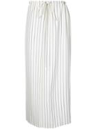 Jil Sander - Striped Drawstring Waist Skirt - Women - Spandex/elastane/wool - 38, Women's, Nude/neutrals, Spandex/elastane/wool