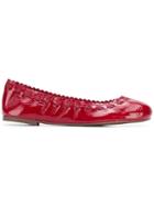 See By Chloé Scalloped Ballerina Shoes - Red