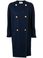 Gianfranco Ferré Pre-owned Double-breasted Collarless Coat - Blue