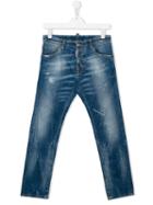 Dsquared2 Kids Bleach Detail Jeans, Boy's, Size: 14 Yrs, Blue