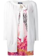Salvatore Ferragamo Bow Open Front Cardigan, Women's, Size: Medium, White, Virgin Wool/silk