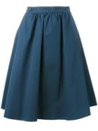 Société Anonyme - High Waist Pleated Skirt - Women - Cotton - 40, Blue, Cotton