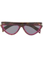 Fendi Eyewear Ffluo Cat-eye Frame Sunglasses - Brown