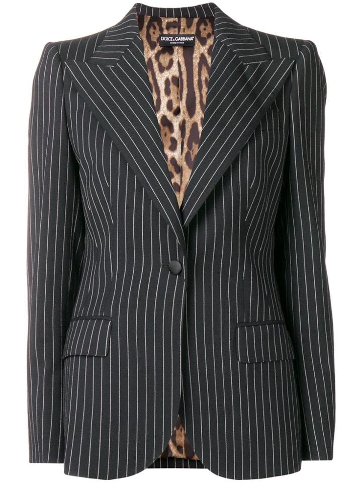Dolce & Gabbana Pinstripe Blazer - Black