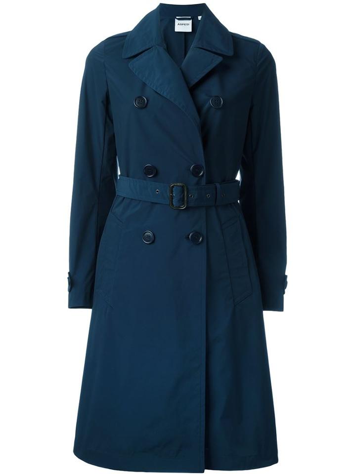 Aspesi Trench Coat, Women's, Size: S, Blue, Polyester