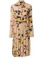 Rochas Floral Embroidered Shirt Dress - Nude & Neutrals