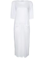 Facetasm Front Pockets T-shirt Dress - White