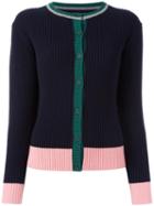 Chinti And Parker Ribbed Colour Block Cardigan, Women's, Size: Xs, Blue, Cashmere/wool