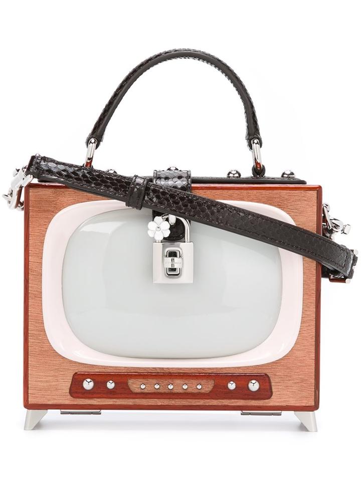 Dolce & Gabbana Tv 'dolce' Box Tote, Women's, Brown