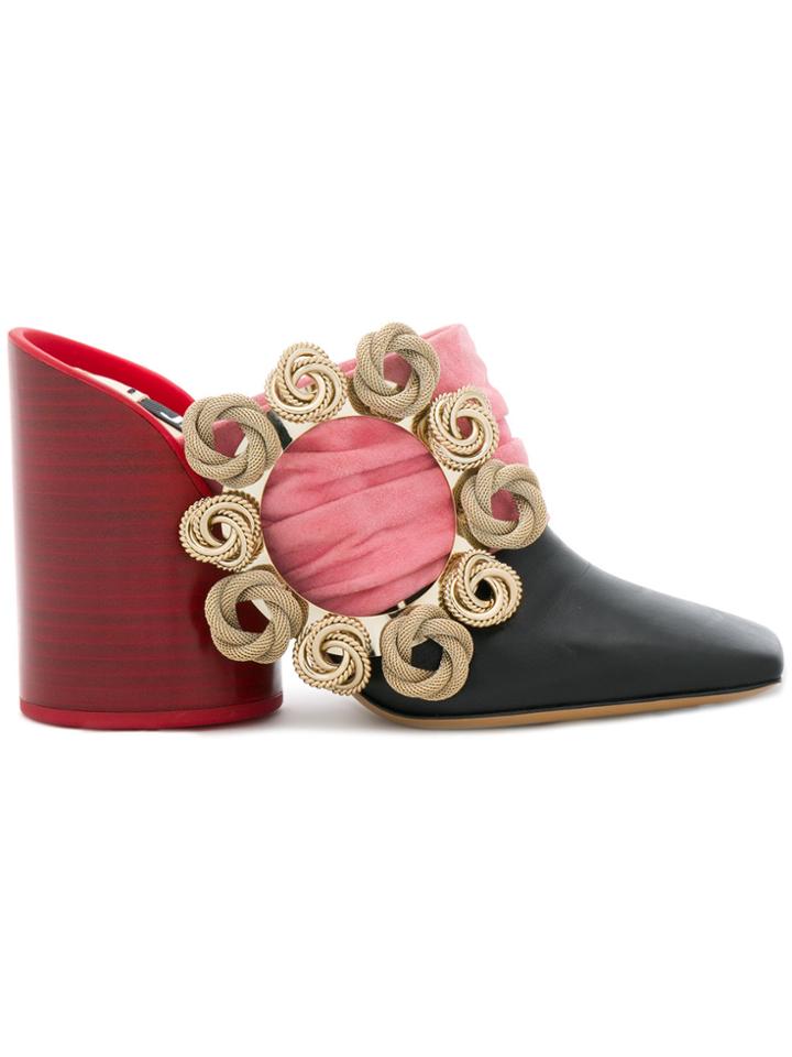 Jacquemus Embellished Mules - Black