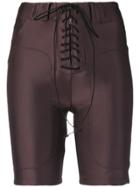 Unravel Project Lace-up Cycling Shorts - Brown