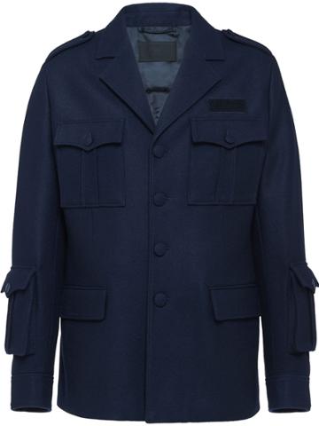 Prada Loden Military Jacket - Blue