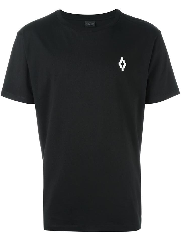 Marcelo Burlon County Of Milan Embroidered Logo T-shirt, Men's, Size: Small, Black, Cotton/polyester