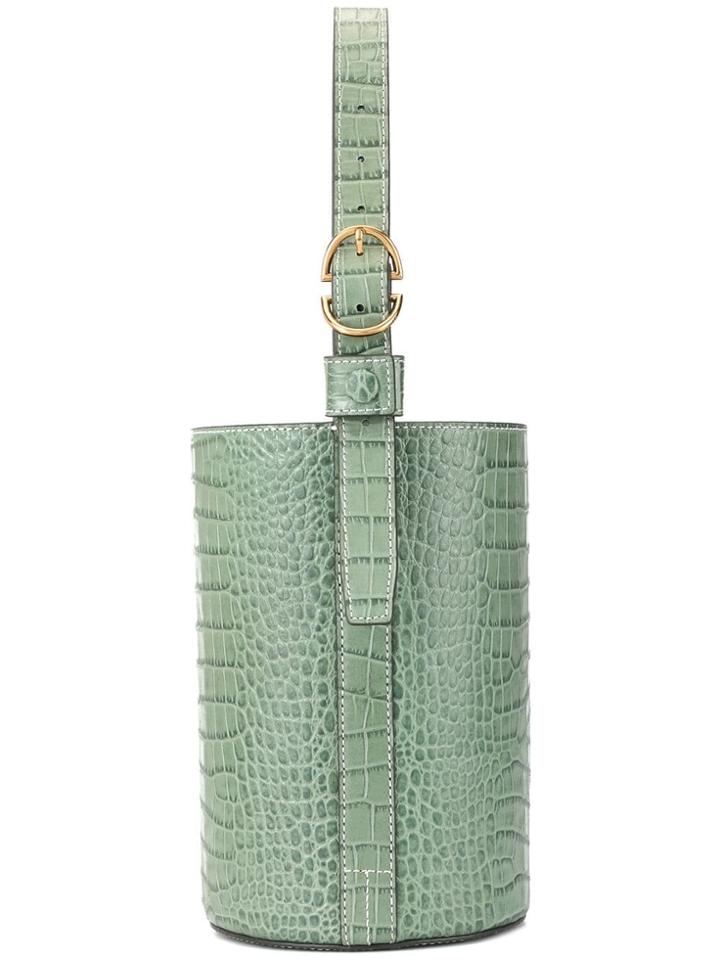 Trademark Croc-embossed Bucket Bag - Green