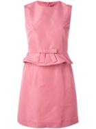 Red Valentino Ruffled Waistband Dress, Women's, Size: 46, Pink/purple, Polyester/acetate